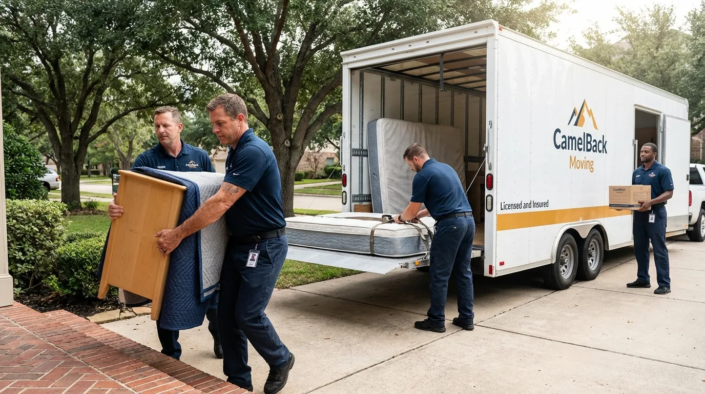 Crew loading residential truck for cross-state move from Chester, MT